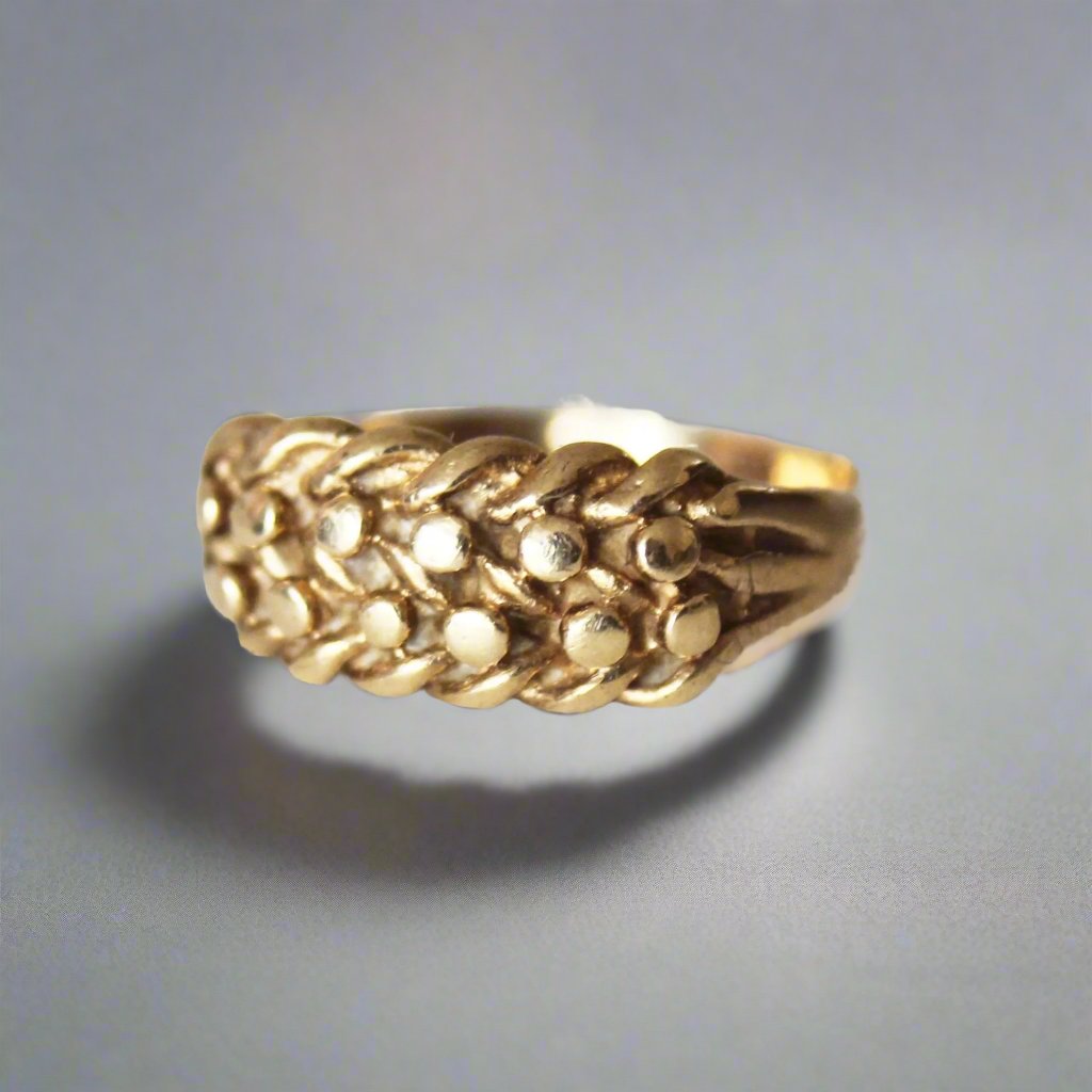 Vintage Keeper Ring Solid 9ct Yellow Gold King Antiques Co