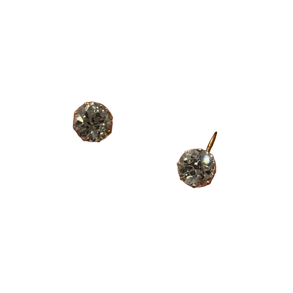 1.20 Carat Old Cut Diamond Stud Earrings