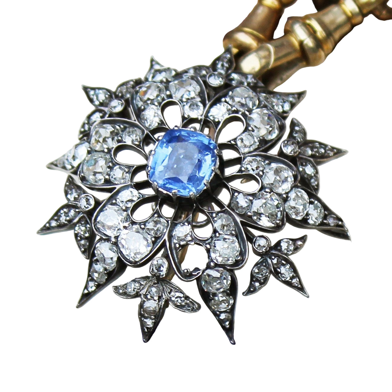 Victorian Sapphire and Old Cut Diamond Star Brooch (Payment 1 of 2)