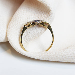 Art Deco Sapphire and Diamond Cluster Ring