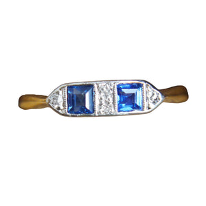 Art Deco Sapphire and Diamond Band