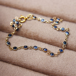 Vintage Rubover Sapphire Chain Bracelet