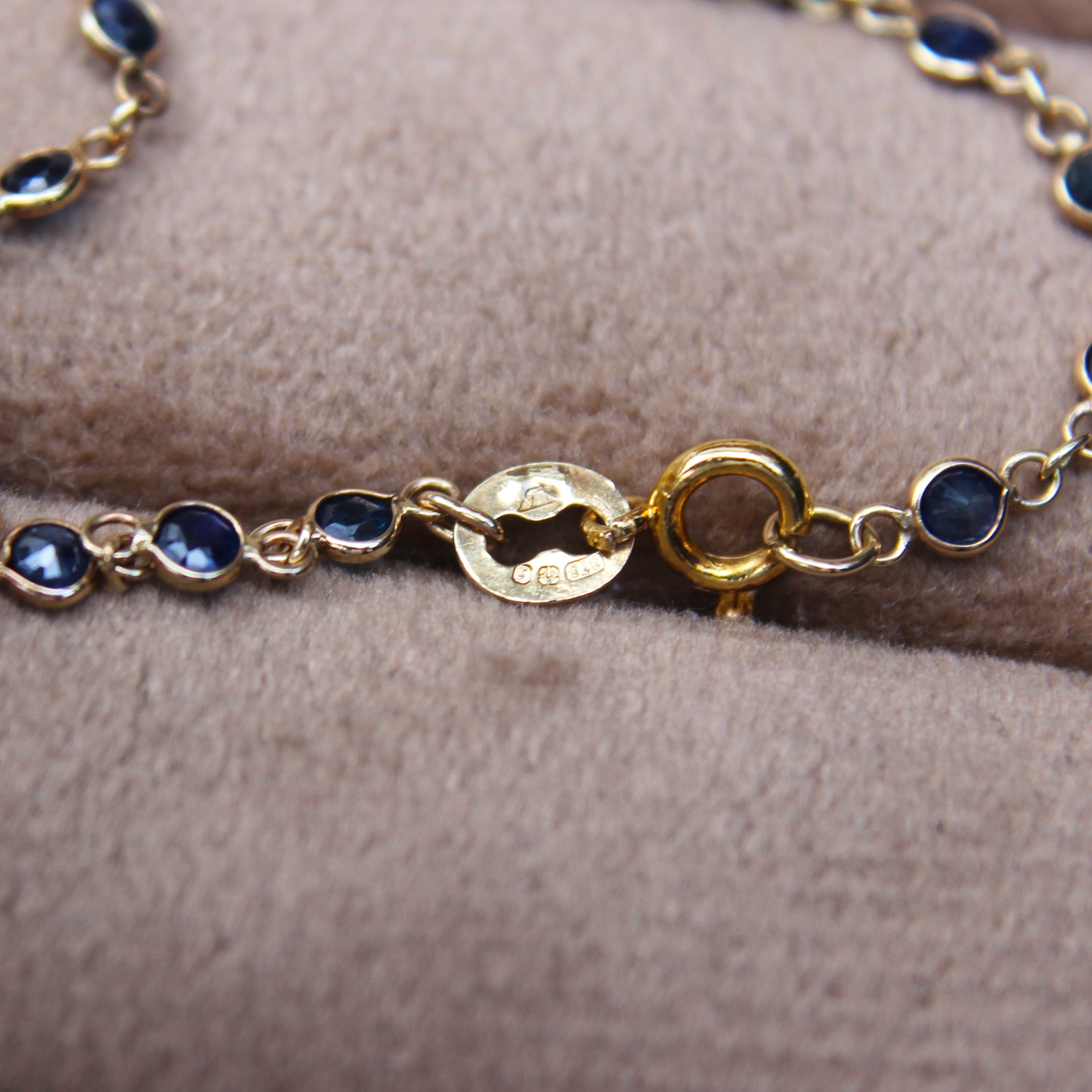 Vintage Rubover Sapphire Chain Bracelet