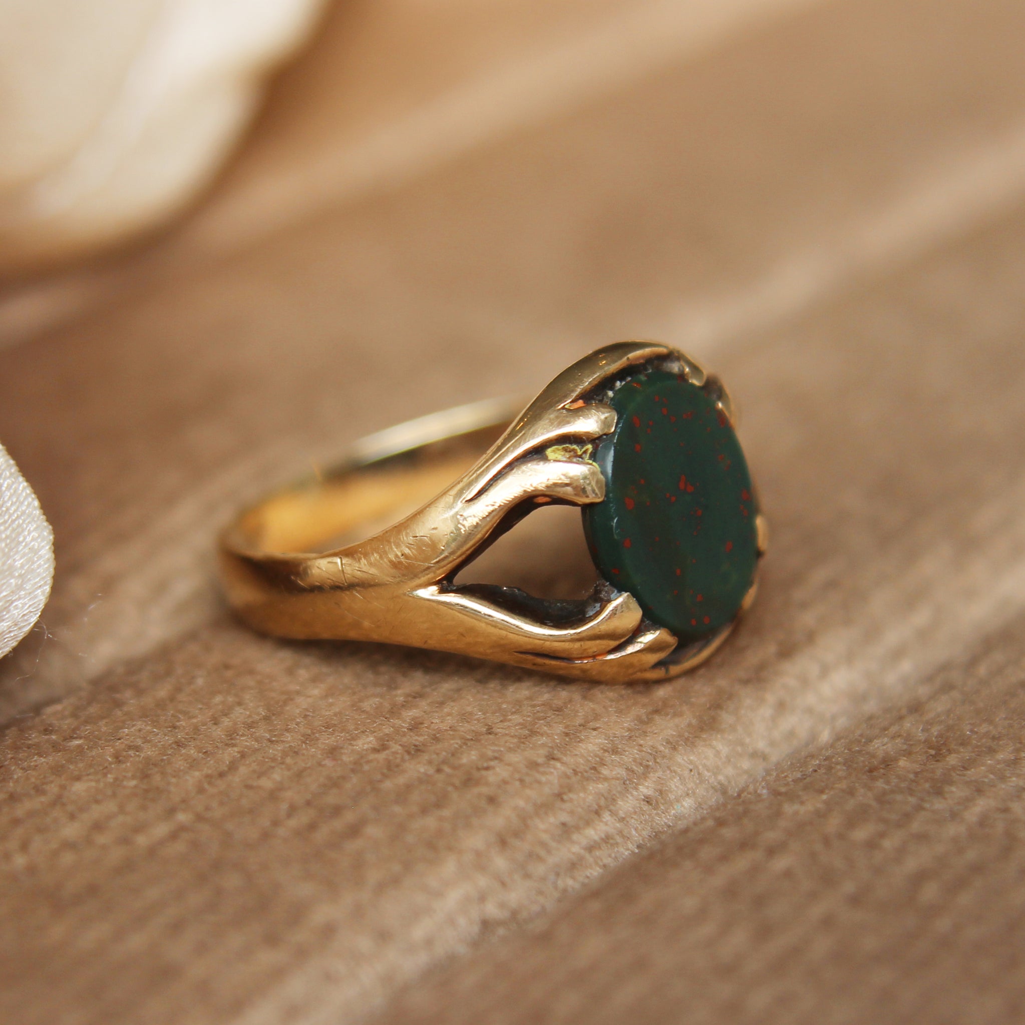Vintage Bloodstone Signet Ring