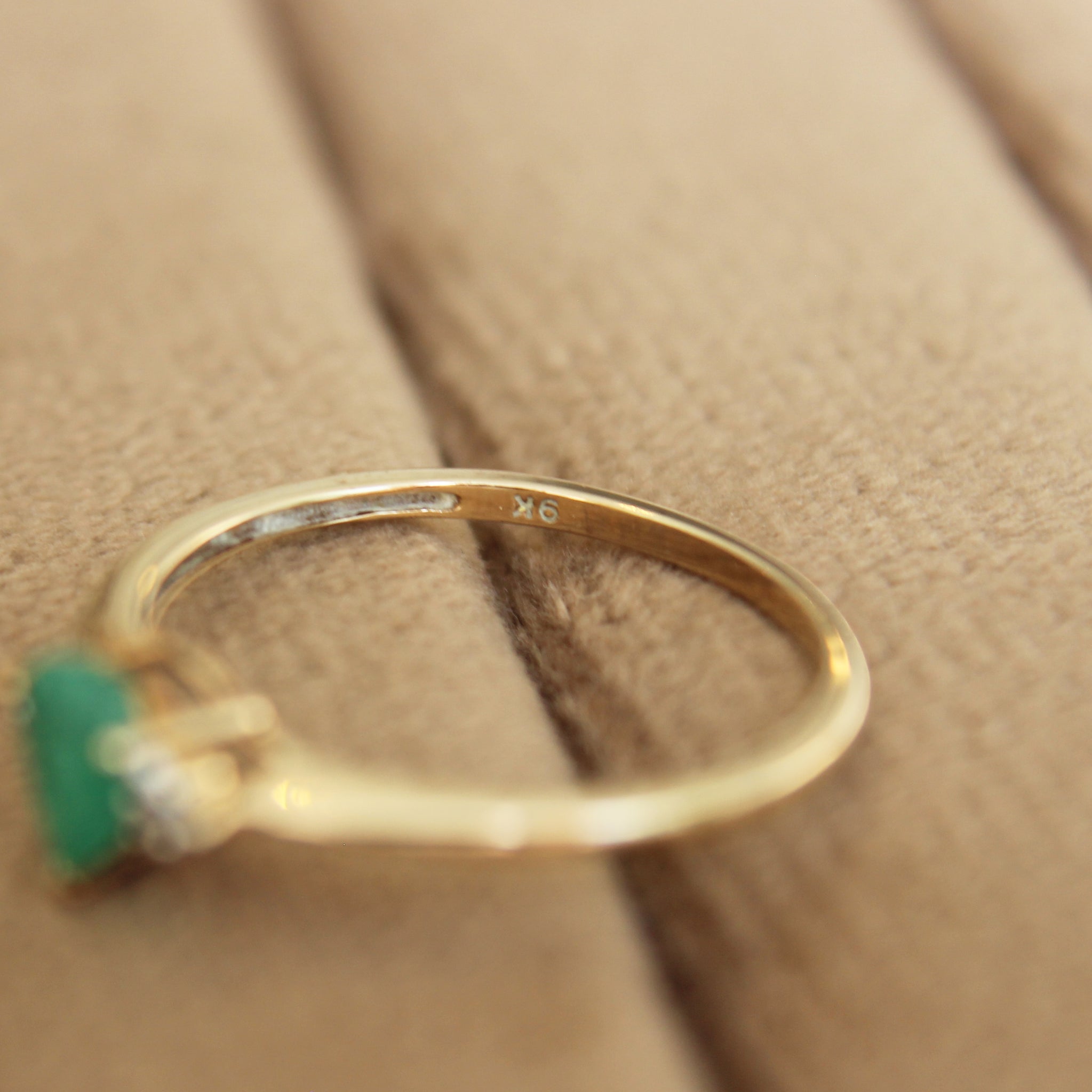 Vintage Pear Shaped Emerald and Diamond Ring