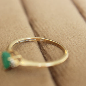 Vintage Pear Shaped Emerald and Diamond Ring