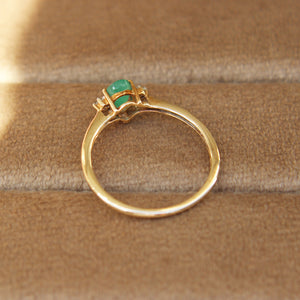 Vintage Pear Shaped Emerald and Diamond Ring