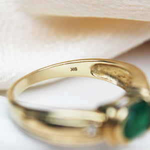 Vintage Emerald and Diamond Band