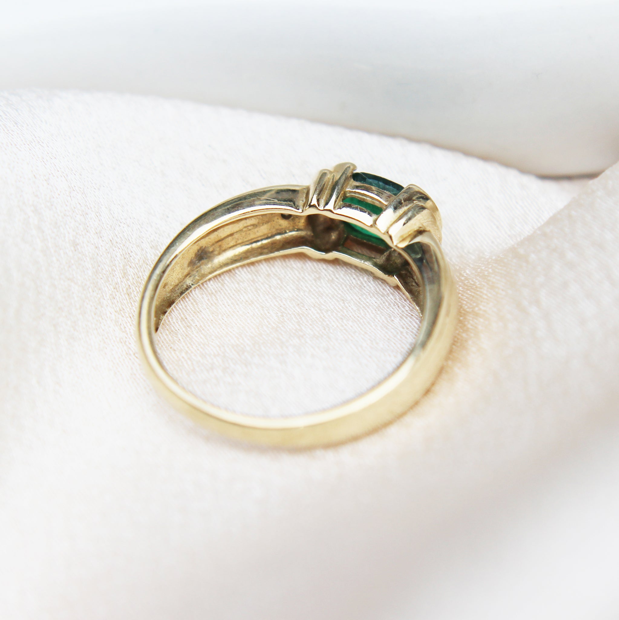 Vintage Emerald and Diamond Band