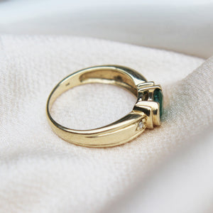 Vintage Emerald and Diamond Band