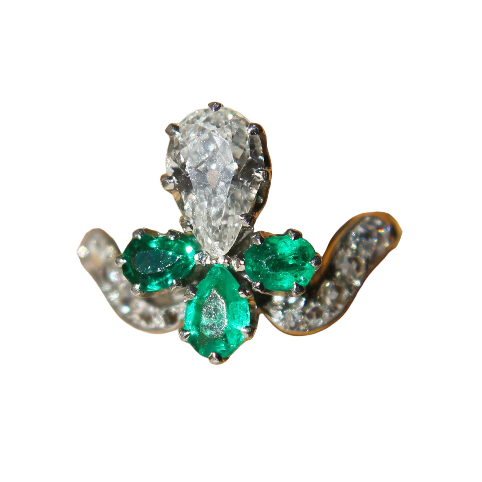 Belle Epoque Emerald and Diamond Tiara Ring