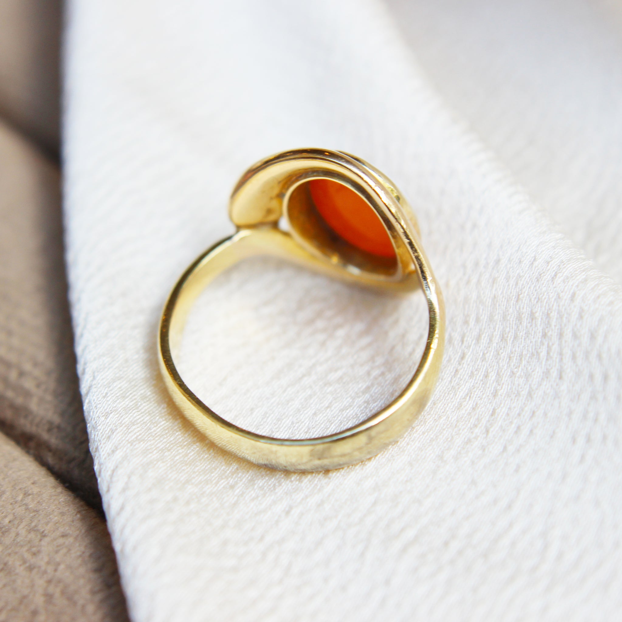 Victorian Banded Carnelian Snake Ring