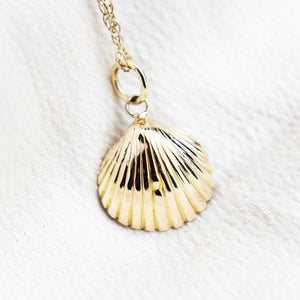 Victorian Coral and Diamond Shell Pendant