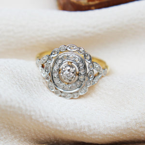 Edwardian Rose Cut Diamond Cluster Ring