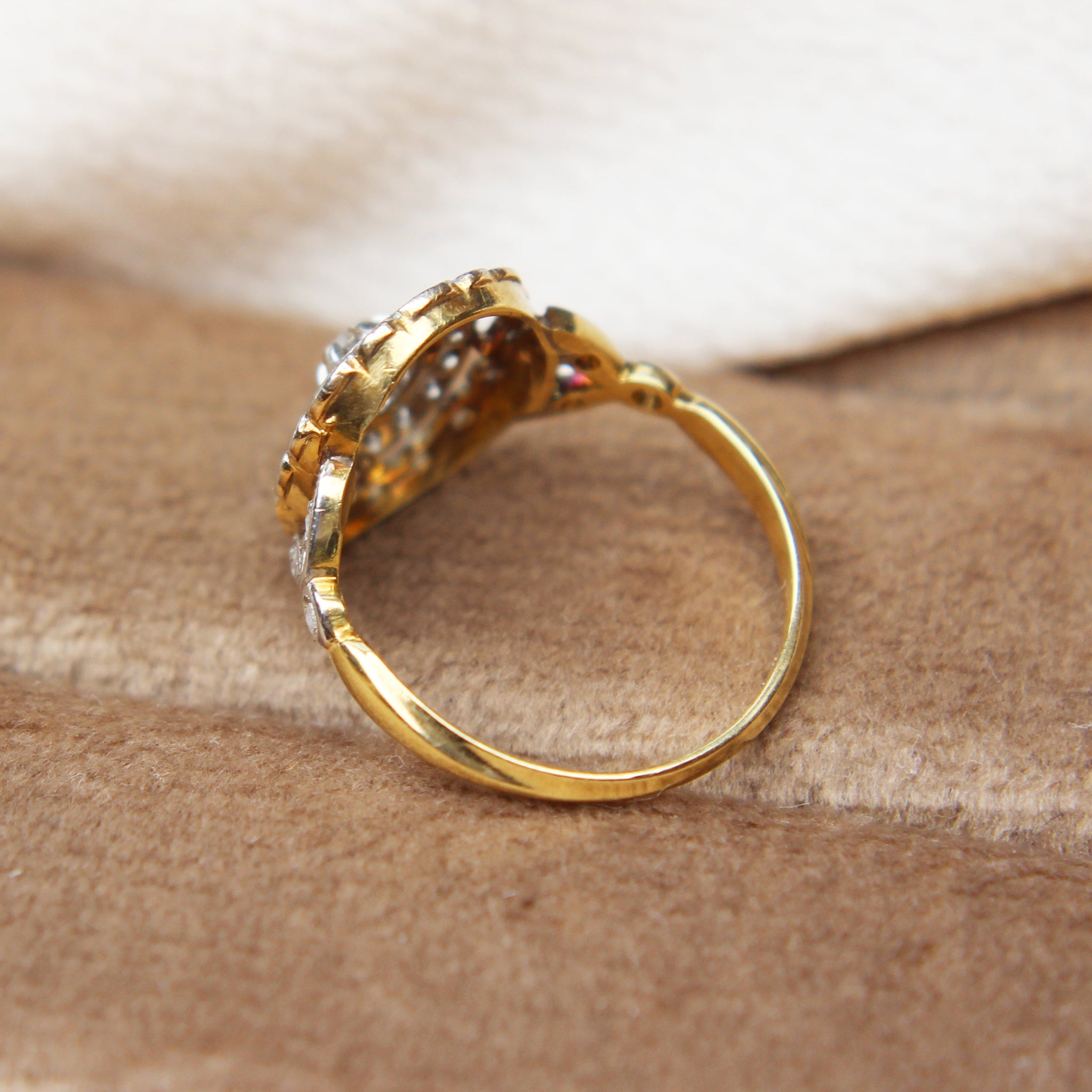 Edwardian Rose Cut Diamond Cluster Ring
