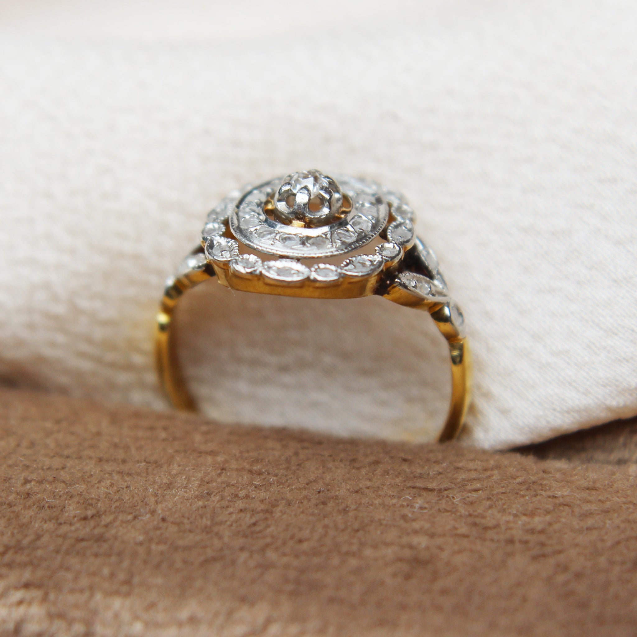 Edwardian Rose Cut Diamond Cluster Ring