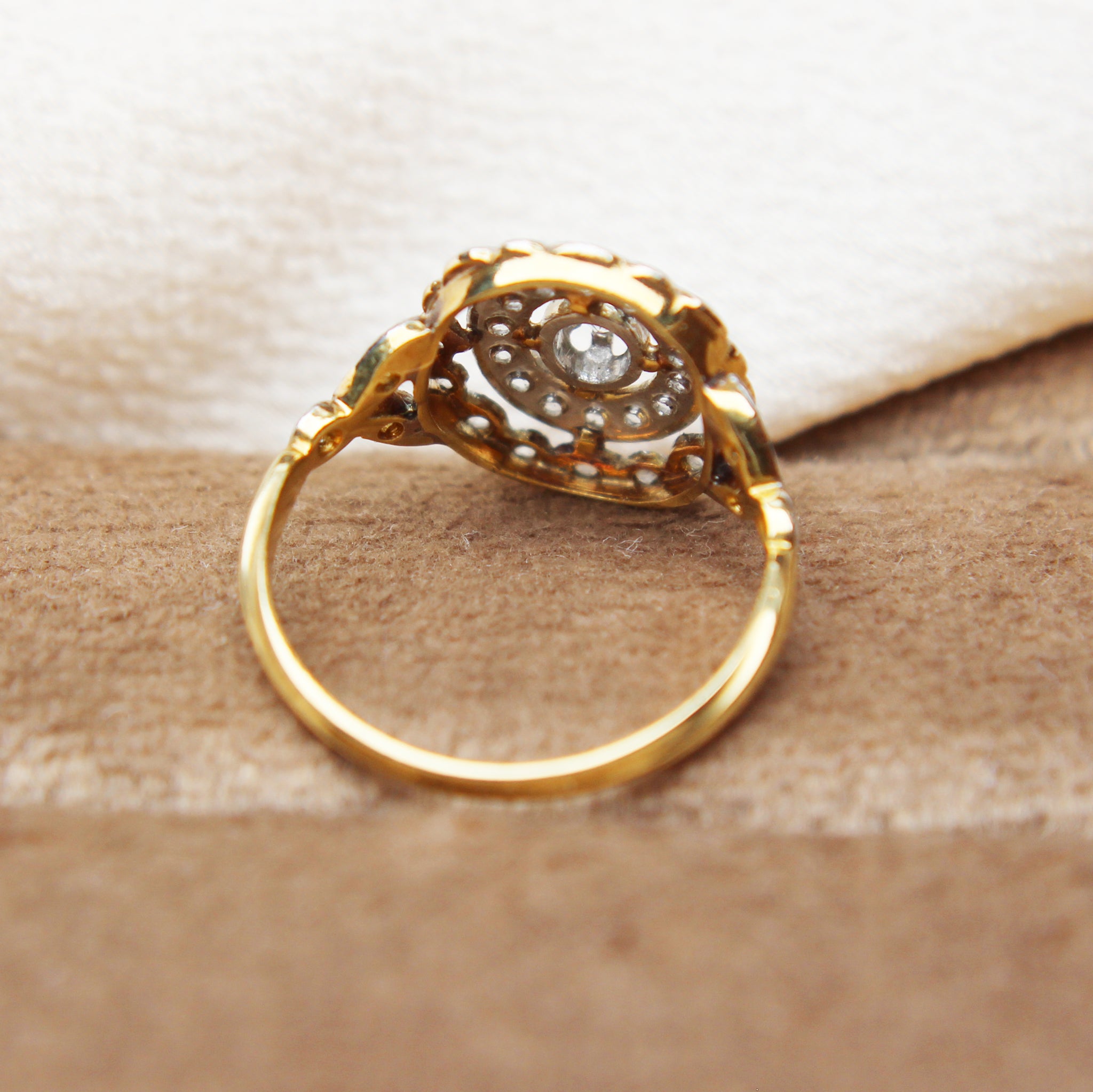 Edwardian Rose Cut Diamond Cluster Ring