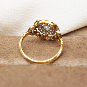 Edwardian Rose Cut Diamond Cluster Ring