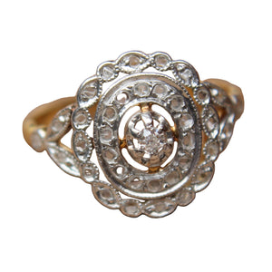 Edwardian Rose Cut Diamond Cluster Ring