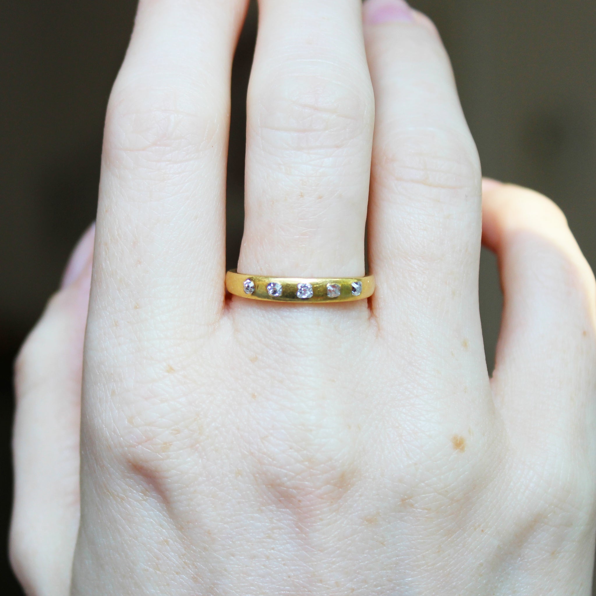 RESERVED Victorian Peruzzi Cut Diamond Five Stone Band (2 of 2 instalments)