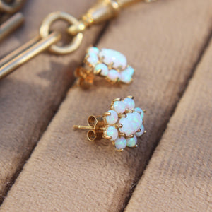 Opal Cluster Stud Earrings