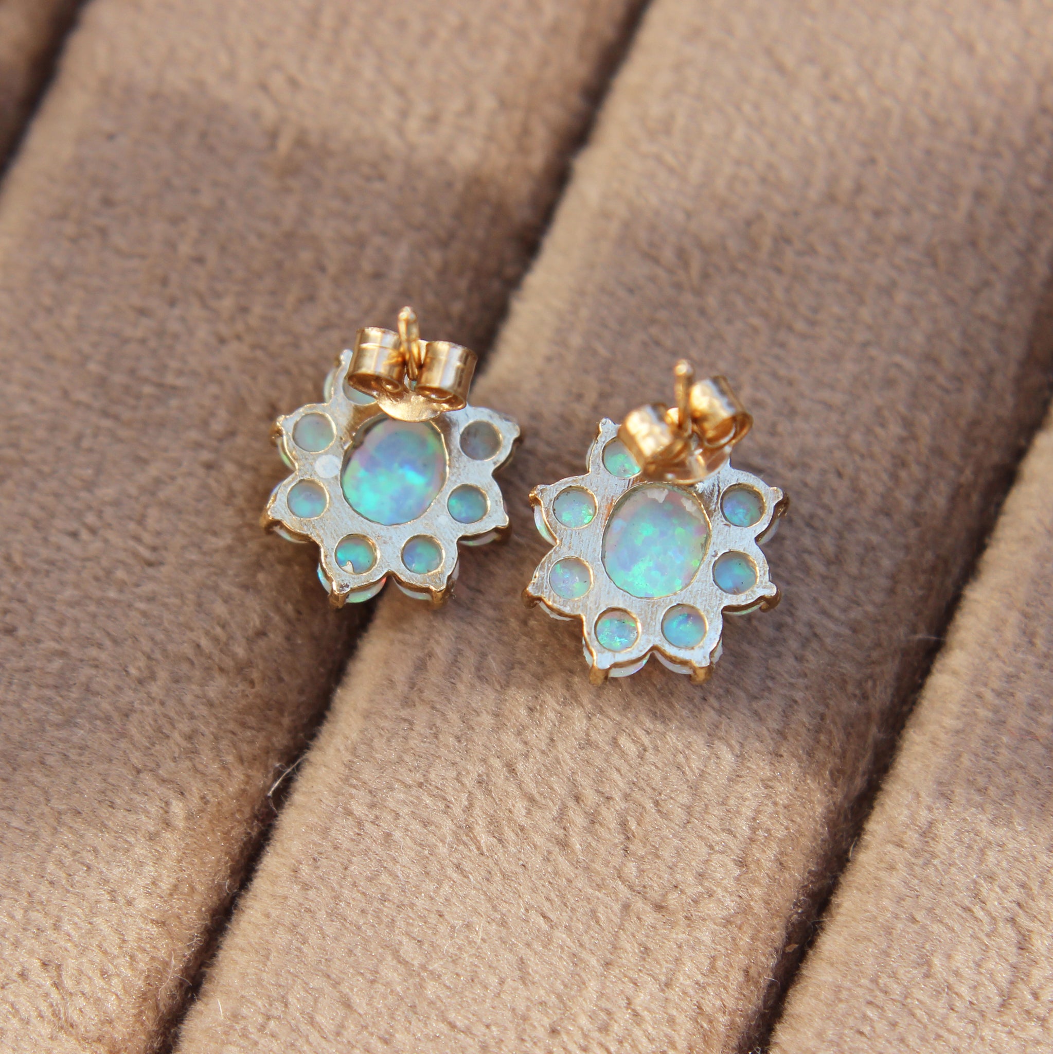 Opal Cluster Stud Earrings