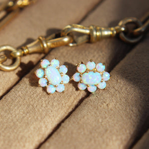 Opal Cluster Stud Earrings