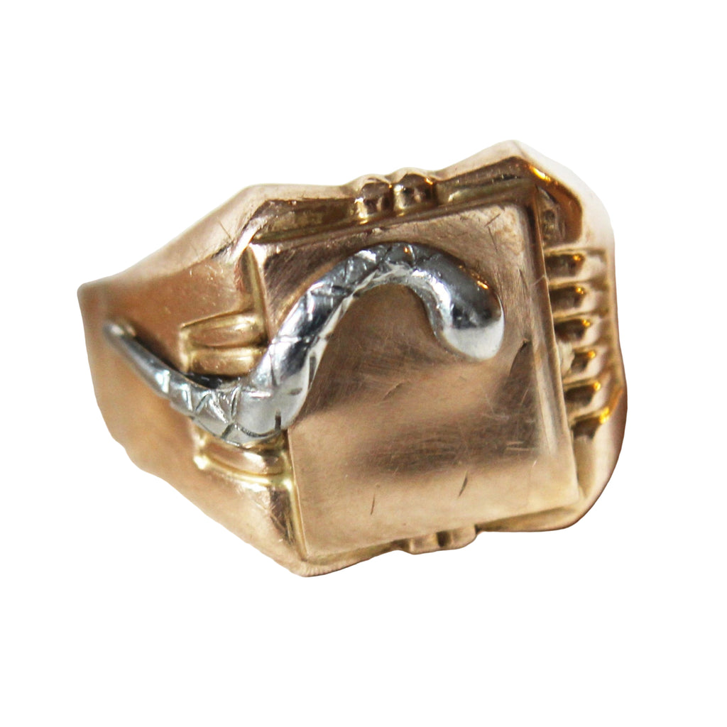 Vintage Two Tone Snake Signet Ring – King Antiques & Co