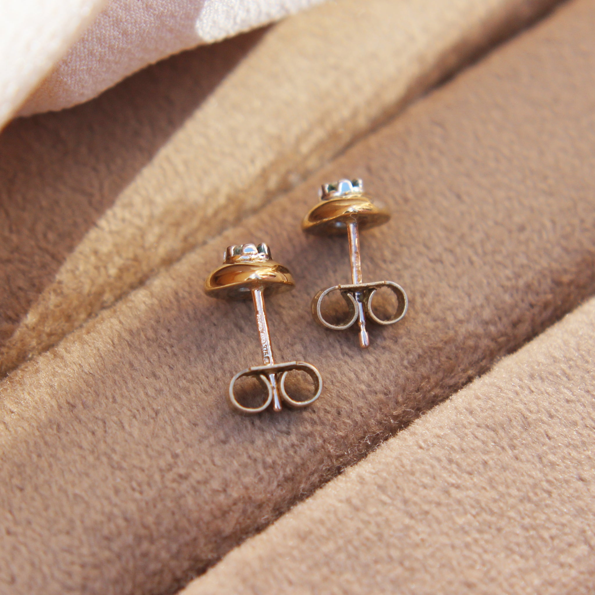 Vintage Diamond Teardrop Stud Earrings