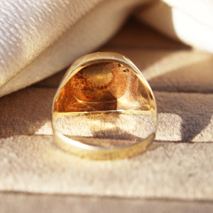 Vintage Cushion Shape Diamond Signet Ring