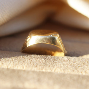 Vintage Cushion Shape Diamond Signet Ring