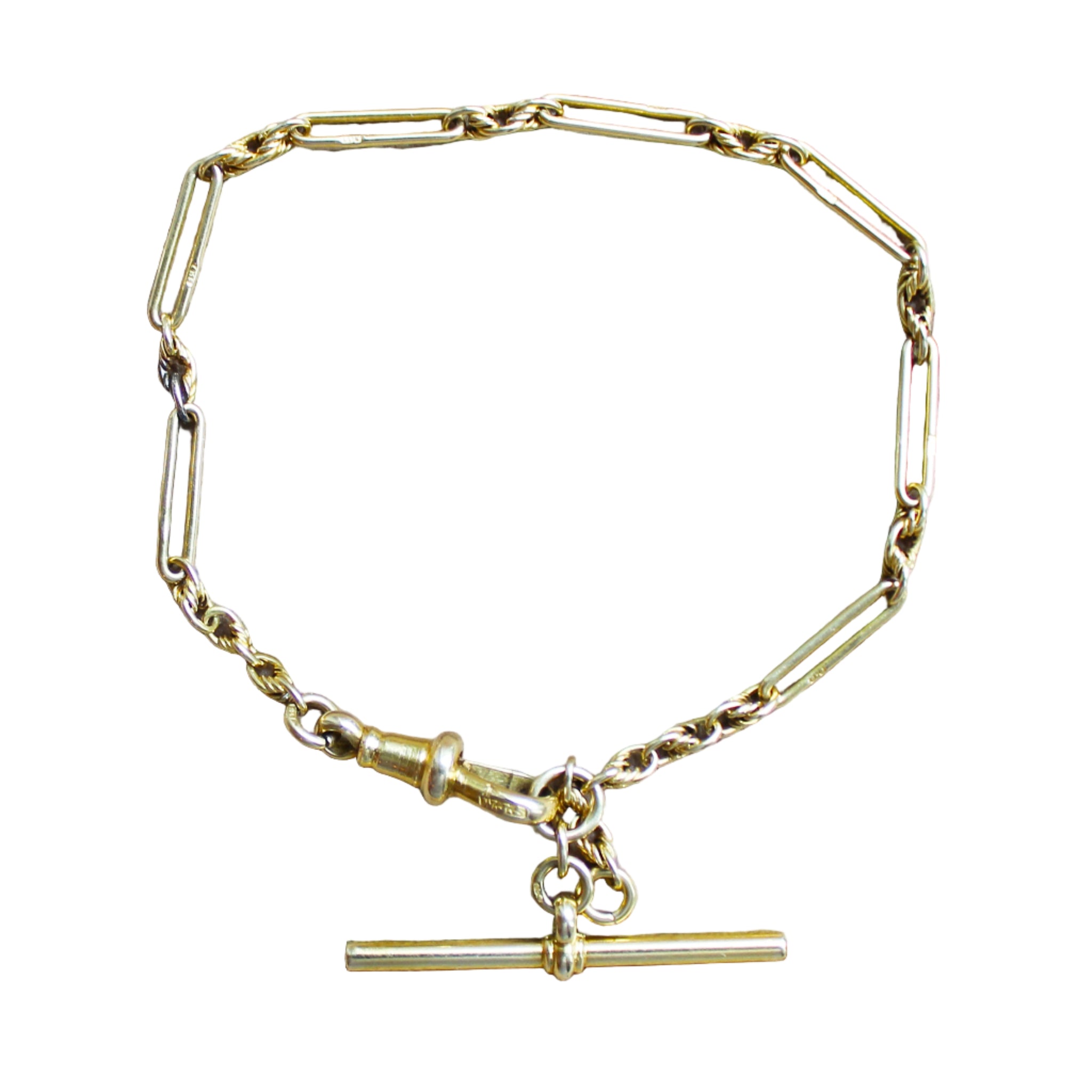 Victorian Trombone Link Albert Chain Bracelet