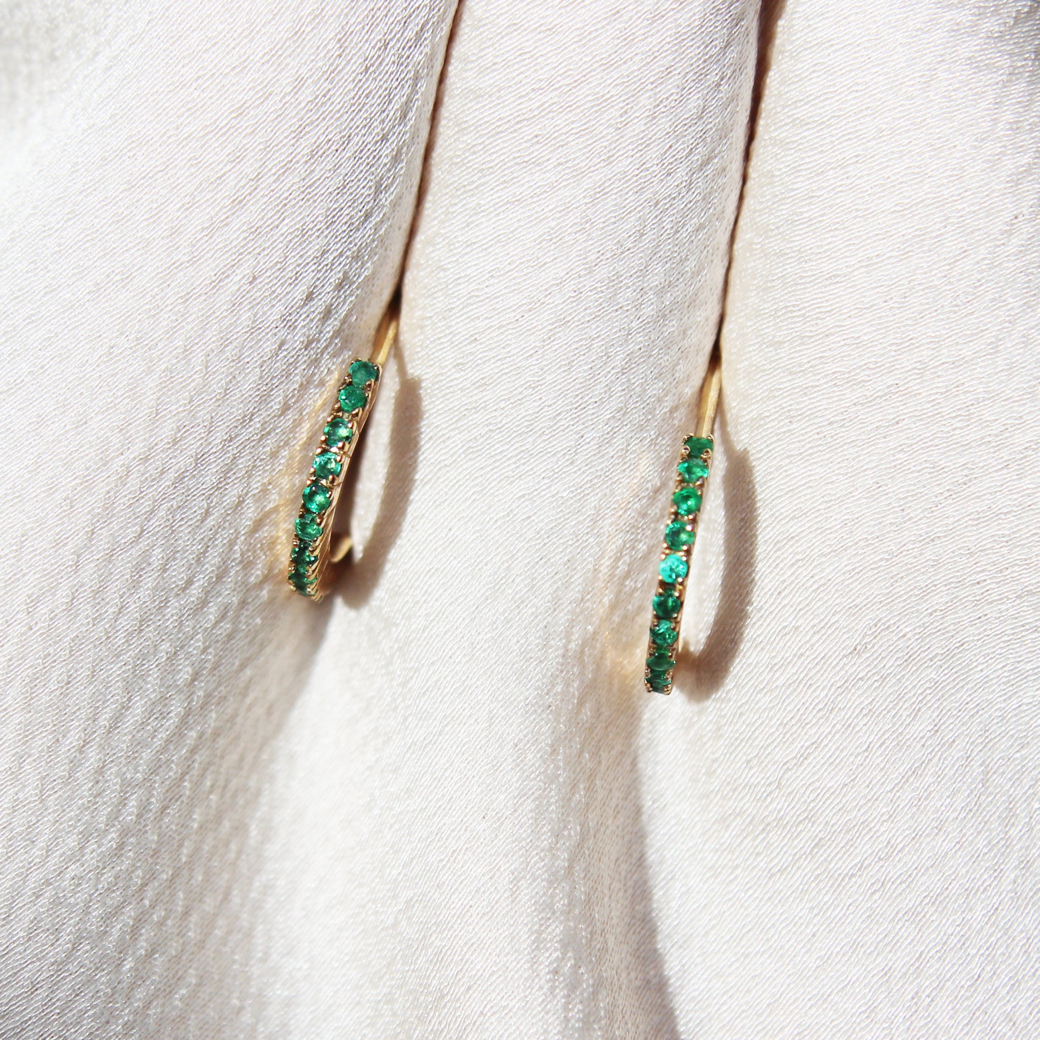 Vintage Emerald Half Hoop Earrings