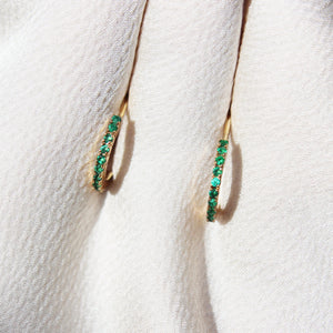 Vintage Emerald Half Hoop Earrings