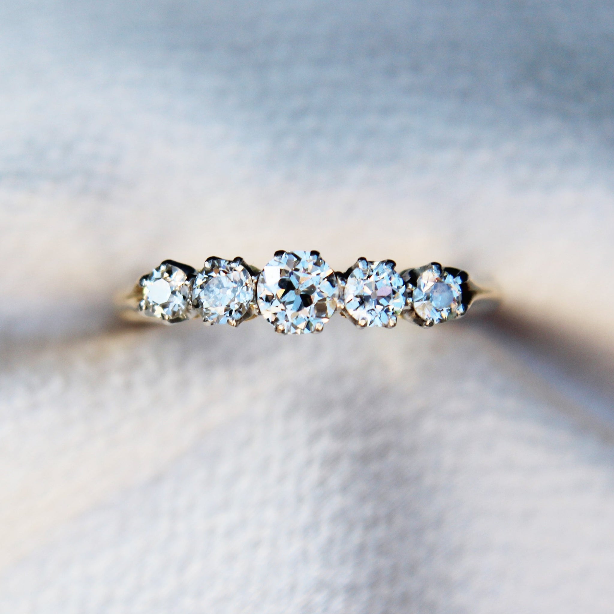 Victorian 0.60 Carat Old Cut Diamond Five Stone Ring