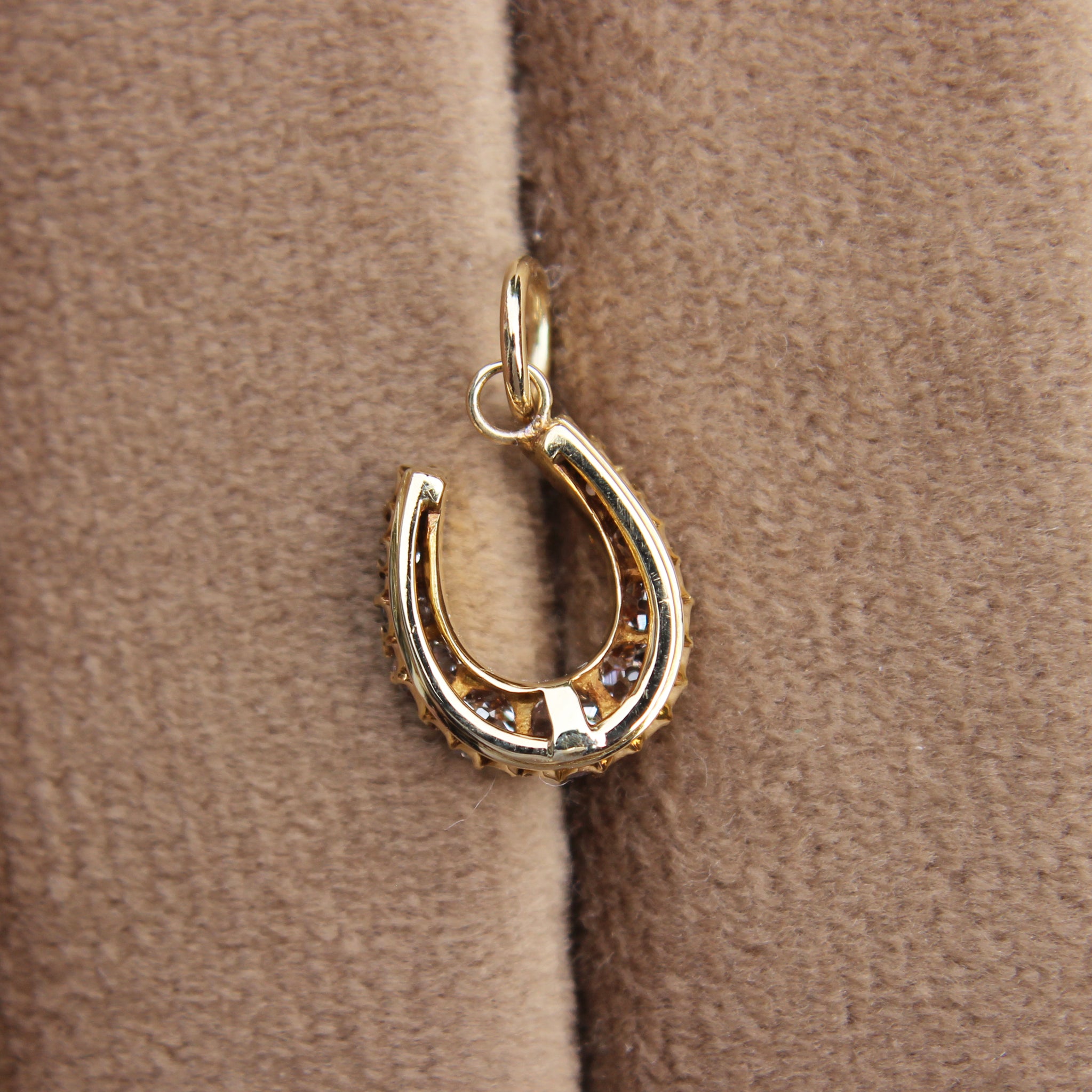 RESERVED Victorian 0.60 Carat Old Cut Diamond Horseshoe Pendant
