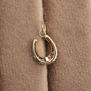 RESERVED Victorian 0.60 Carat Old Cut Diamond Horseshoe Pendant