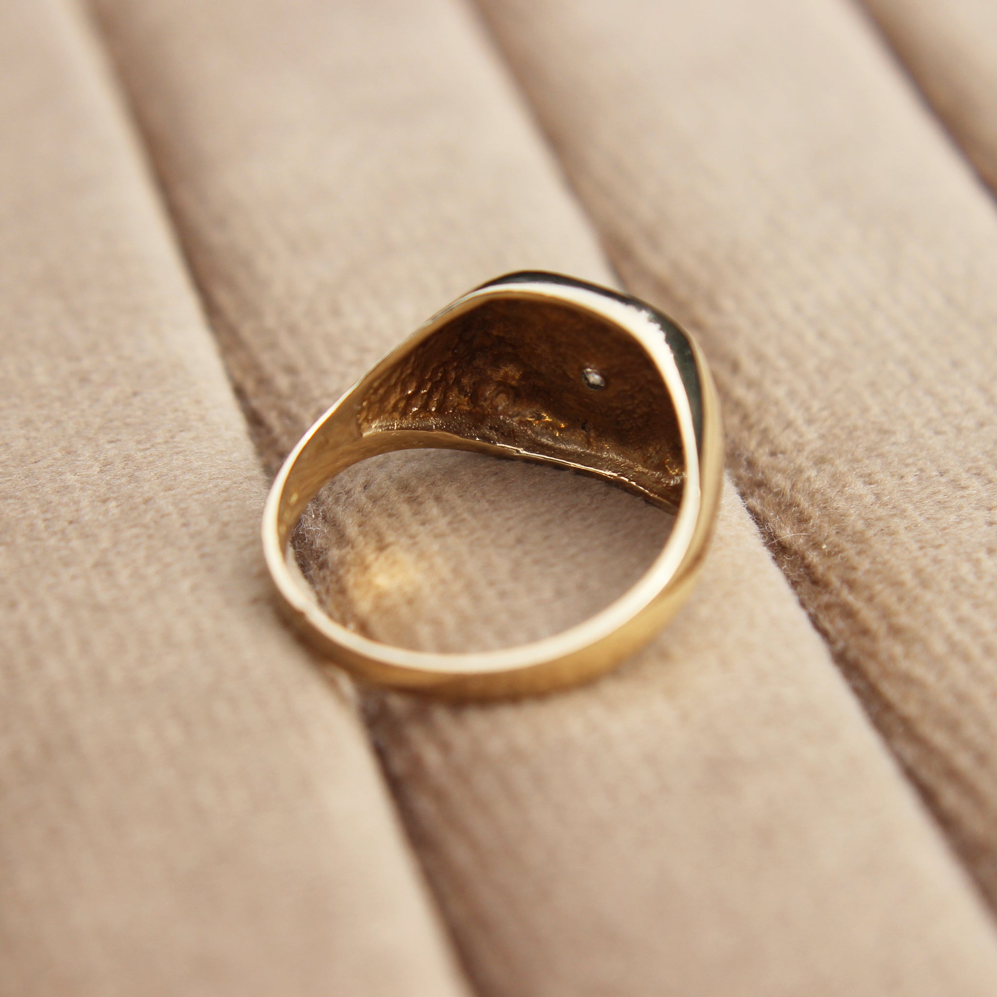 Vintage Diamond Star Set Signet Ring
