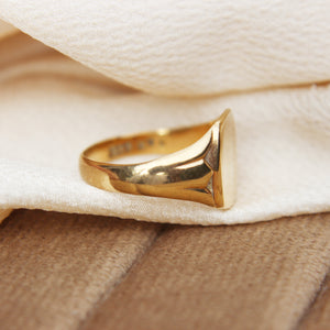 Vintage Cushion Shaped Engraved Signet Ring