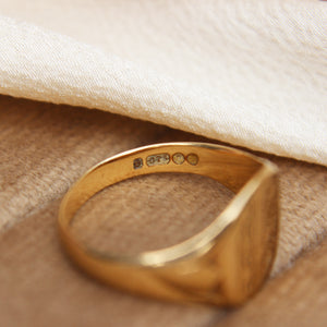 Vintage Cushion Shaped Engraved Signet Ring