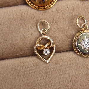 RESERVED Victorian Old Cut Diamond Heart Charm Pendant