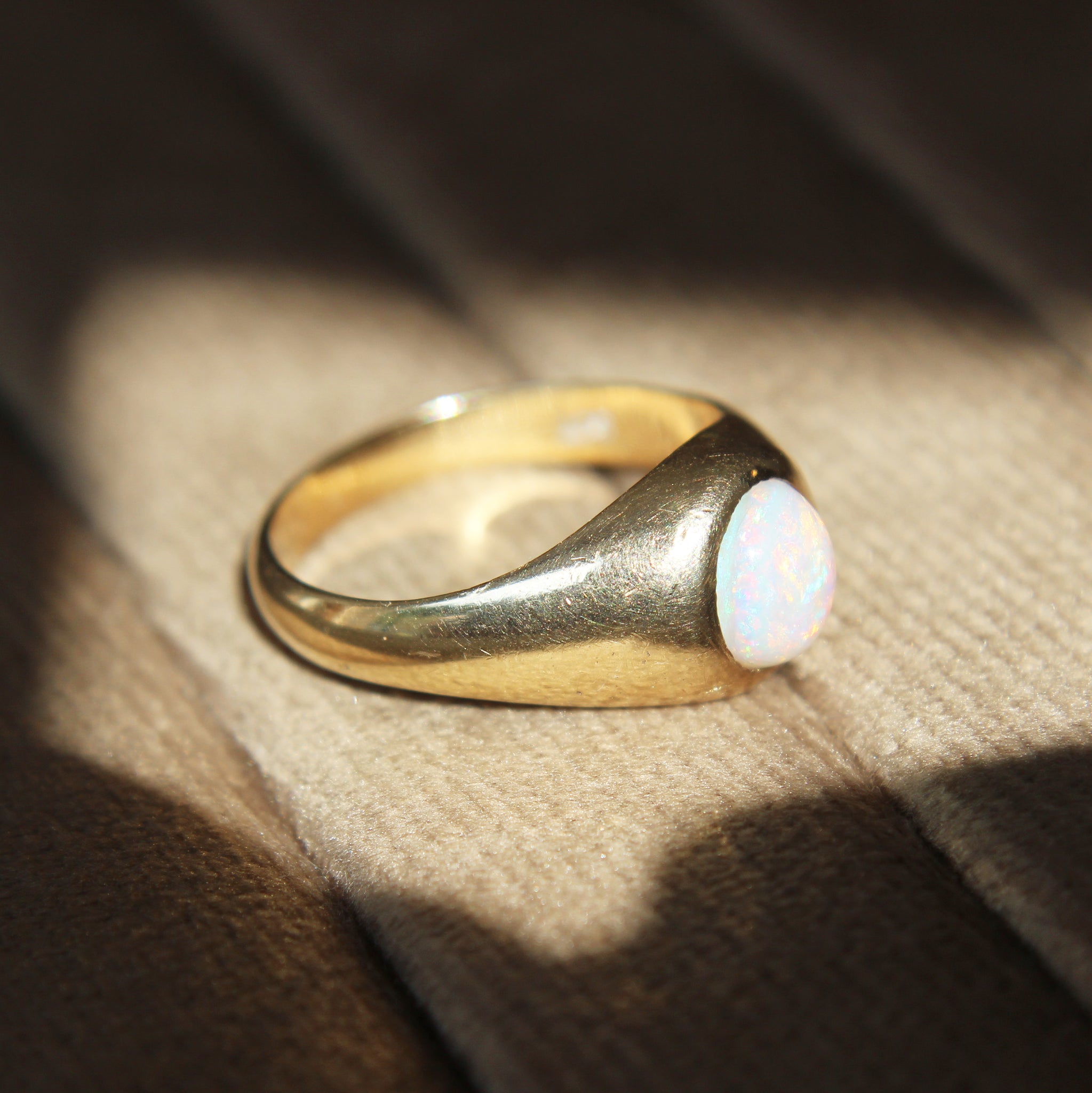Victorian Opal Rubover Single Stone Ring