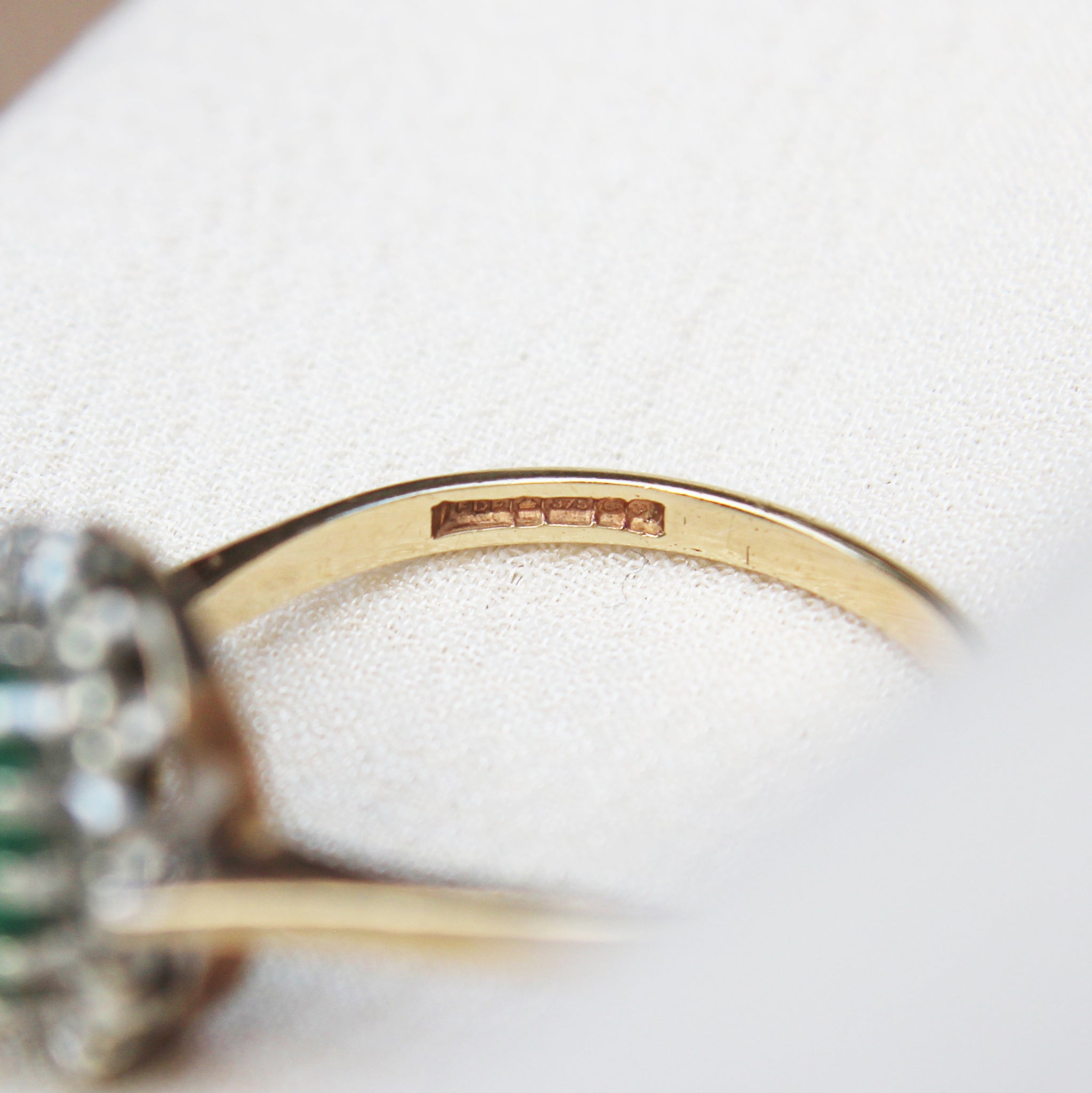 Vintage Emerald and Diamond Cluster Ring