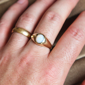 Victorian Opal Rubover Single Stone Ring