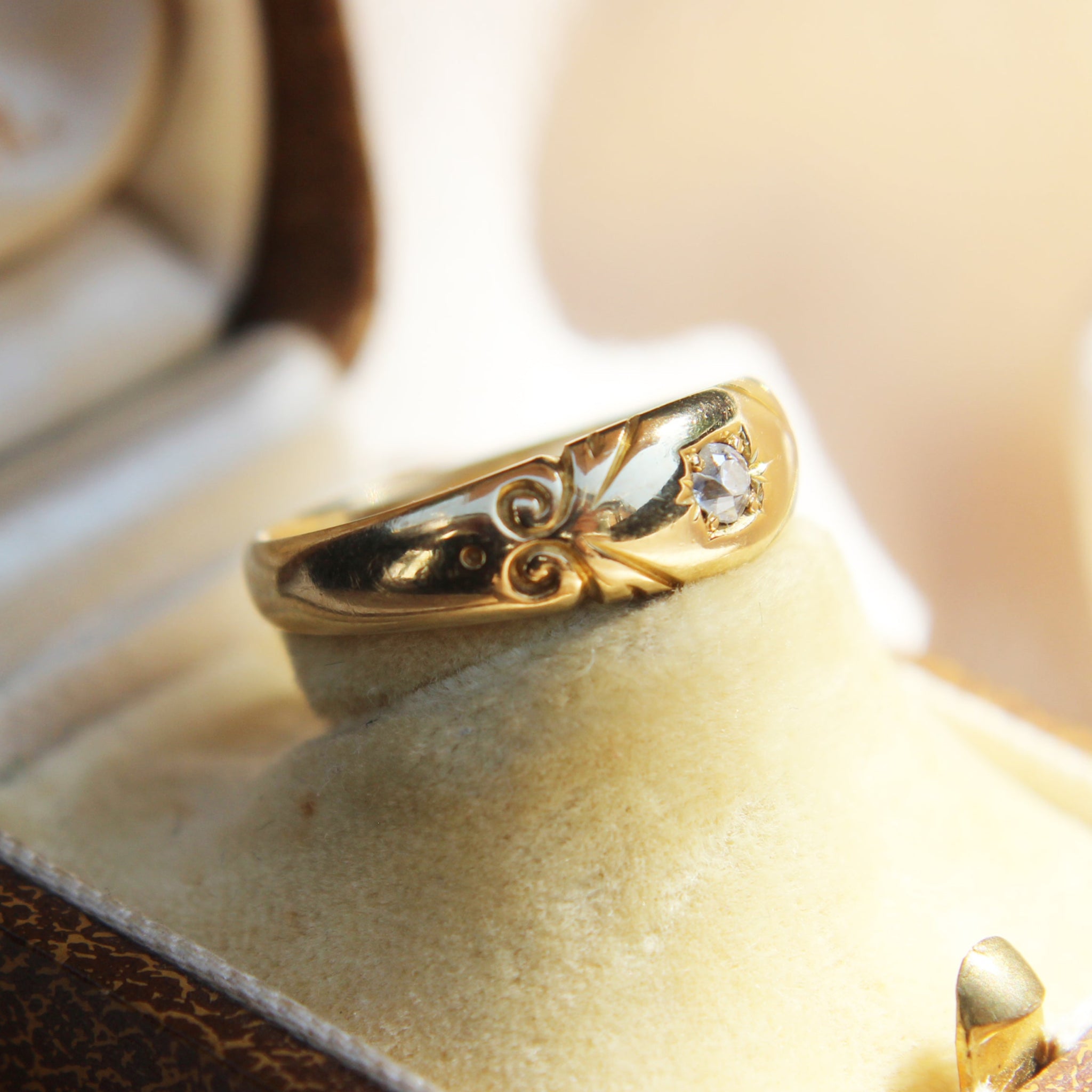 Victorian Old Cut Diamond Single Stone Star Set Ring