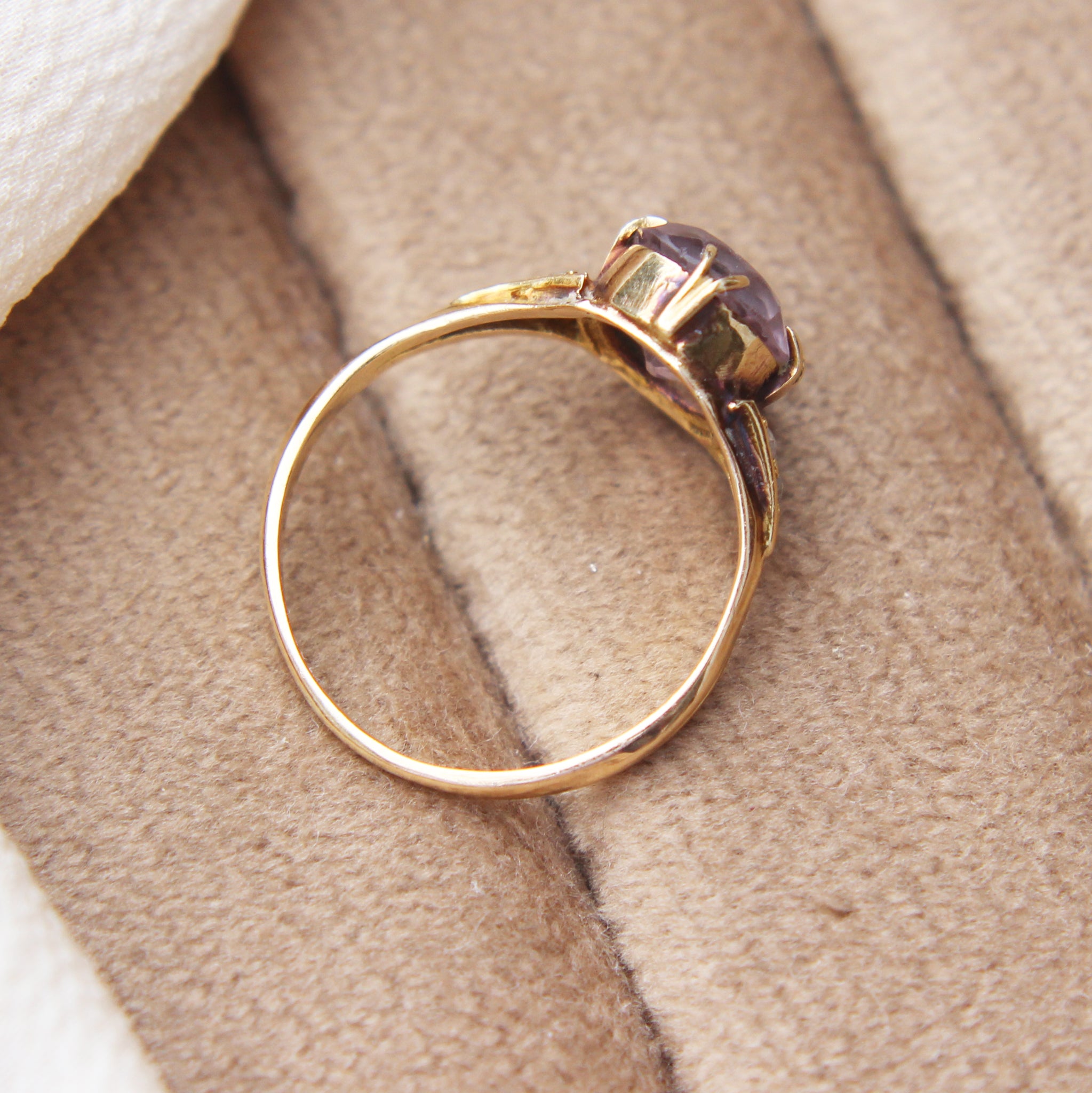Edwardian Amethyst and Diamond Ring