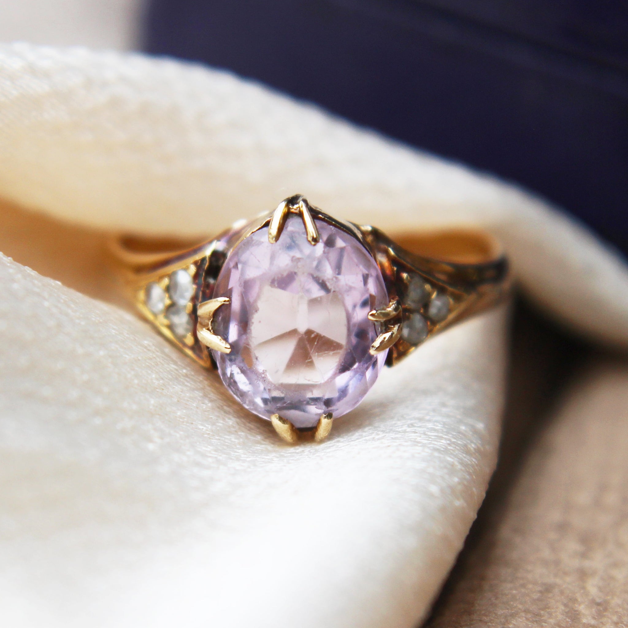 Edwardian Amethyst and Diamond Ring