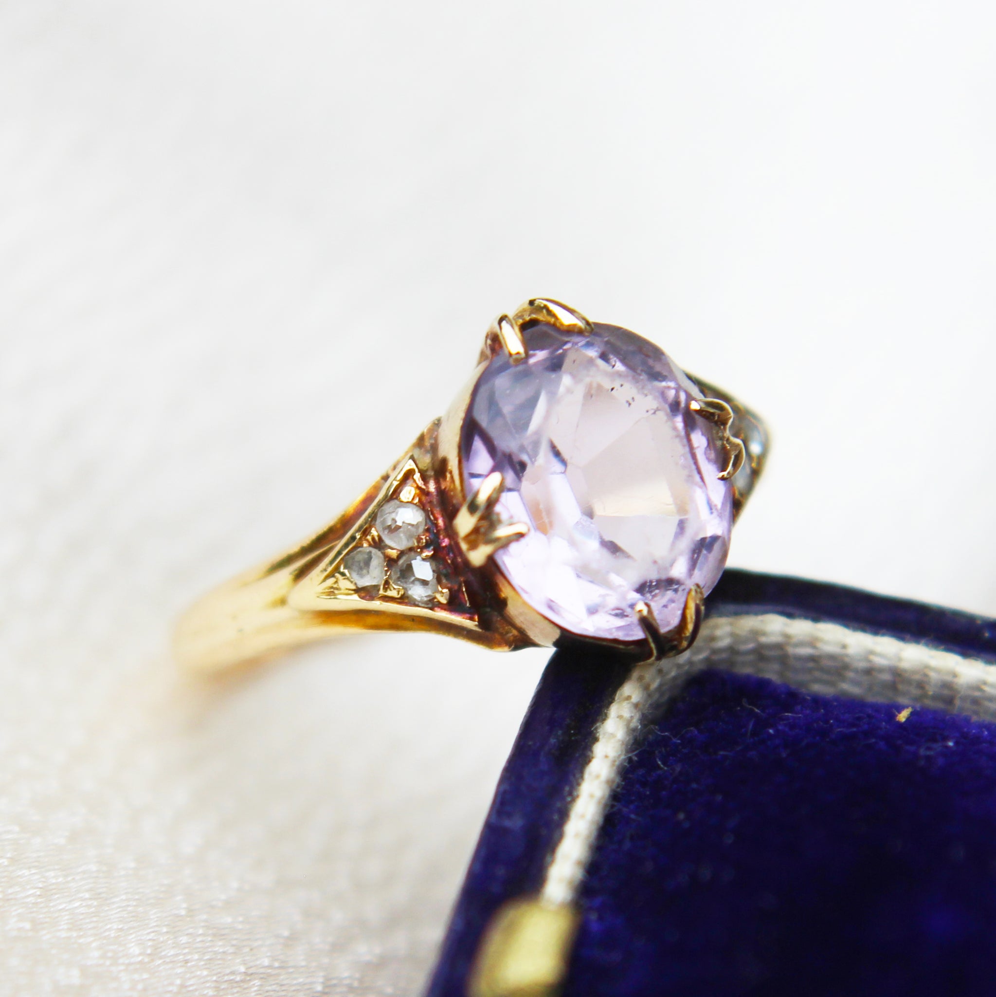 Edwardian Amethyst and Diamond Ring