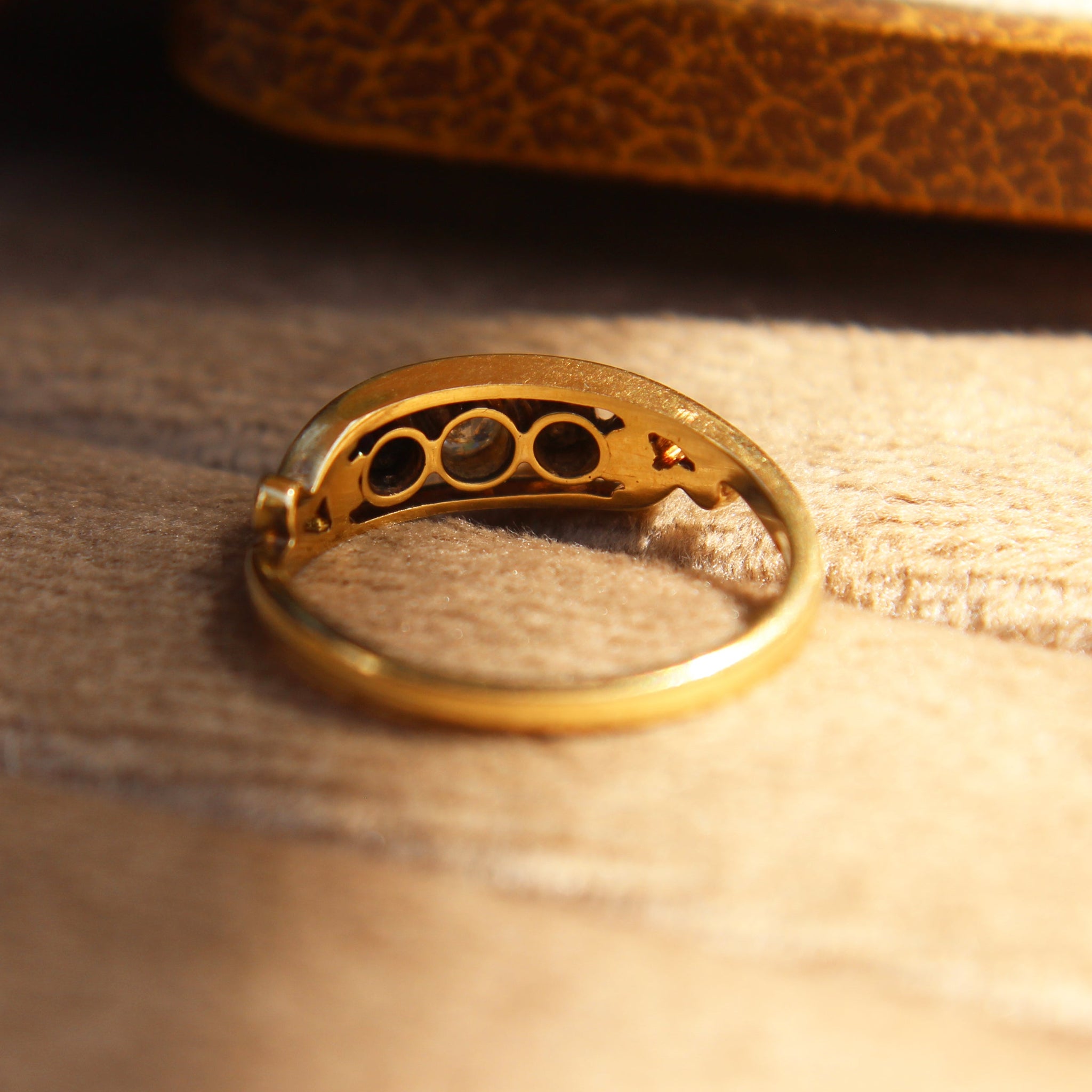 Edwardian Old Cut Diamond Three Stone Ring