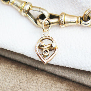 RESERVED Victorian Old Cut Diamond Heart Charm Pendant